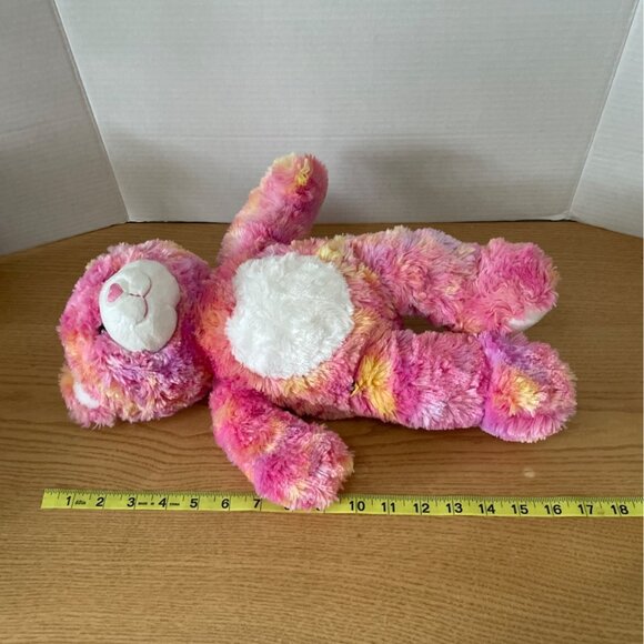 Build-A-Bear Workshop Endless Hugs Bear 17 inch Plush Pink Orange Tie-Dye Hearts - Picture 5 of 6
